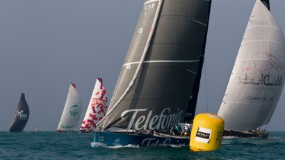 Team Telefónica en la partida de la primera parte de la Etapa 3